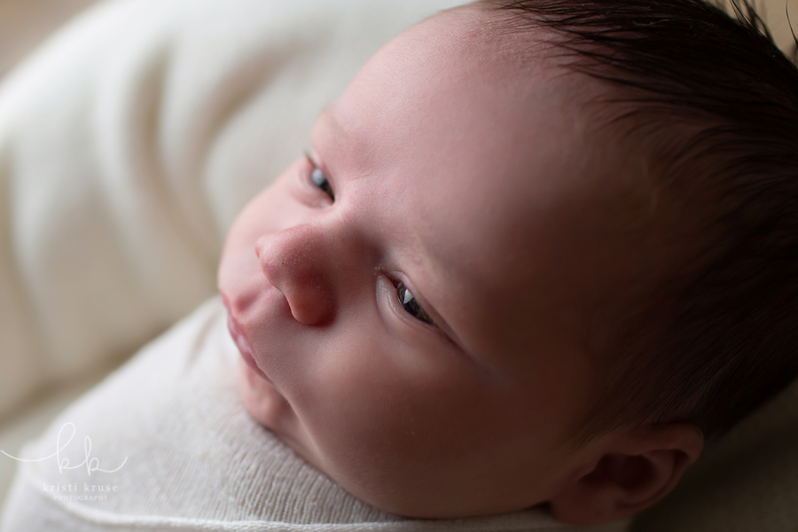 close up shot of newborn baby facial features