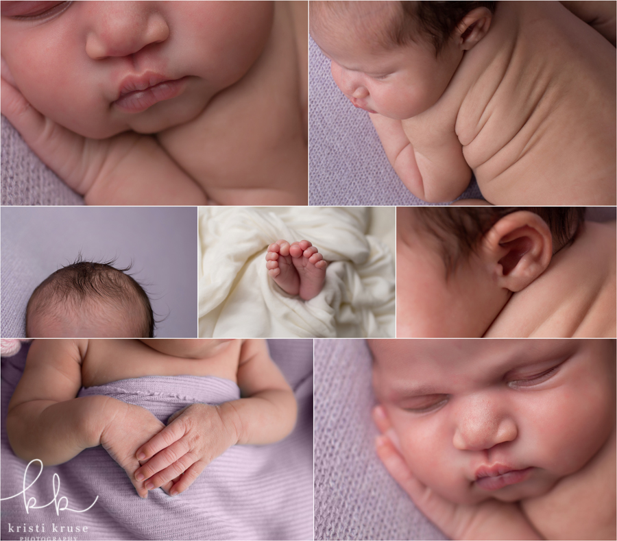 Collage of baby girl features