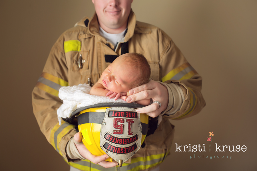 Newborn firefighter photo